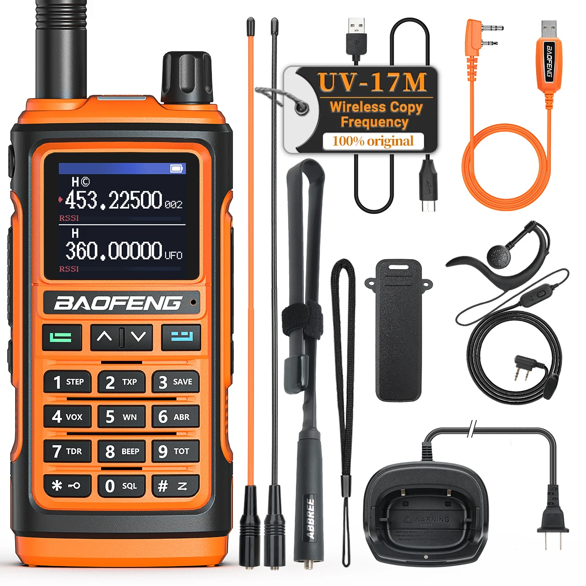 Baofeng UV-17M Air Band Walkie Talkie Wireless Copy Frequency 999CH NOAA Type-C Long Range UV 5R 17 Pro Ham Radio bidirezionale