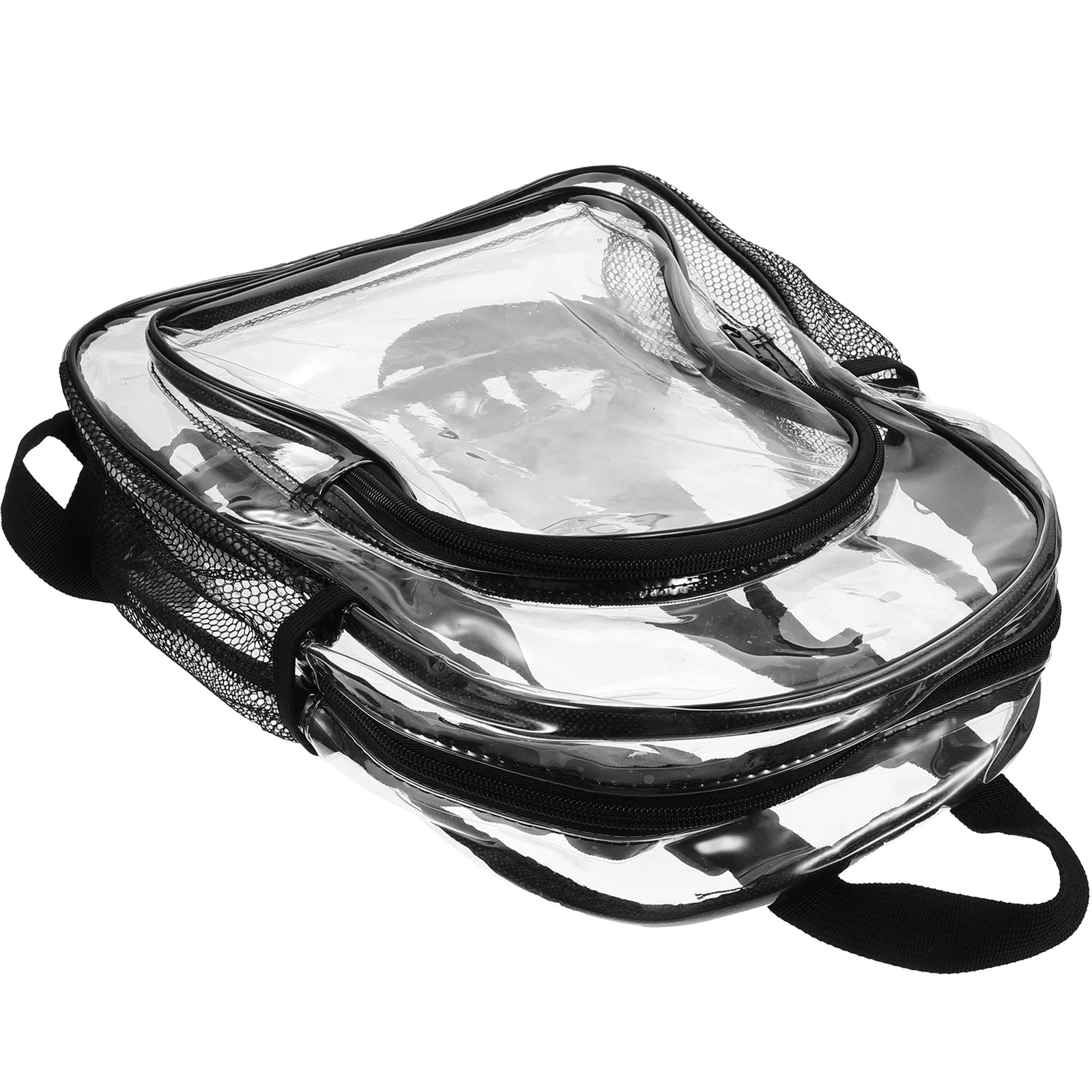 Stylish Transparent PVC Backpack Cute Clear Rucksack Adjustable Strap for Women Travel School Shopping Stadium Approved