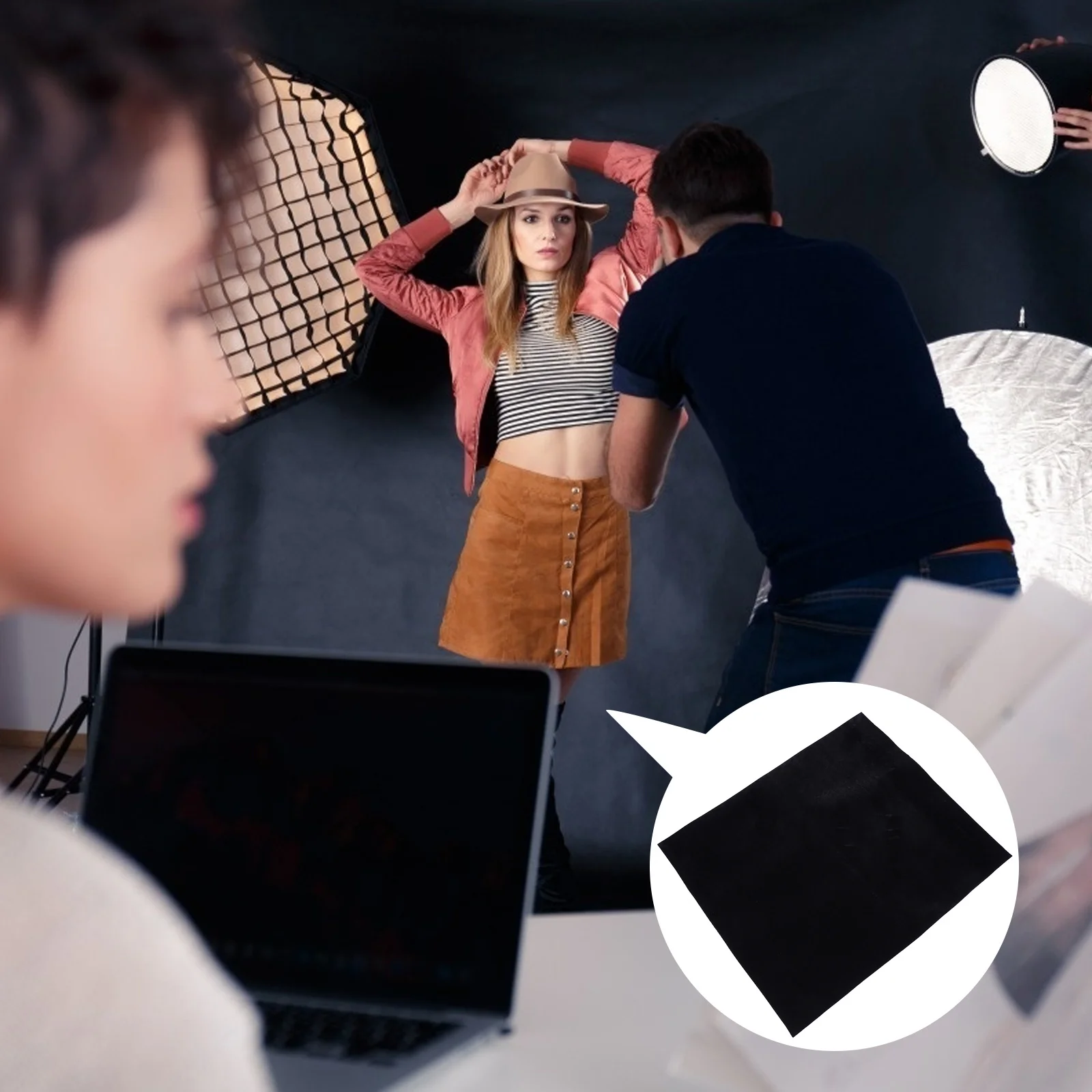 

1Pcs Black Backdrop High Durability Photography Background Smooth Surface Washable Studio Photo Prop Cloth Screen