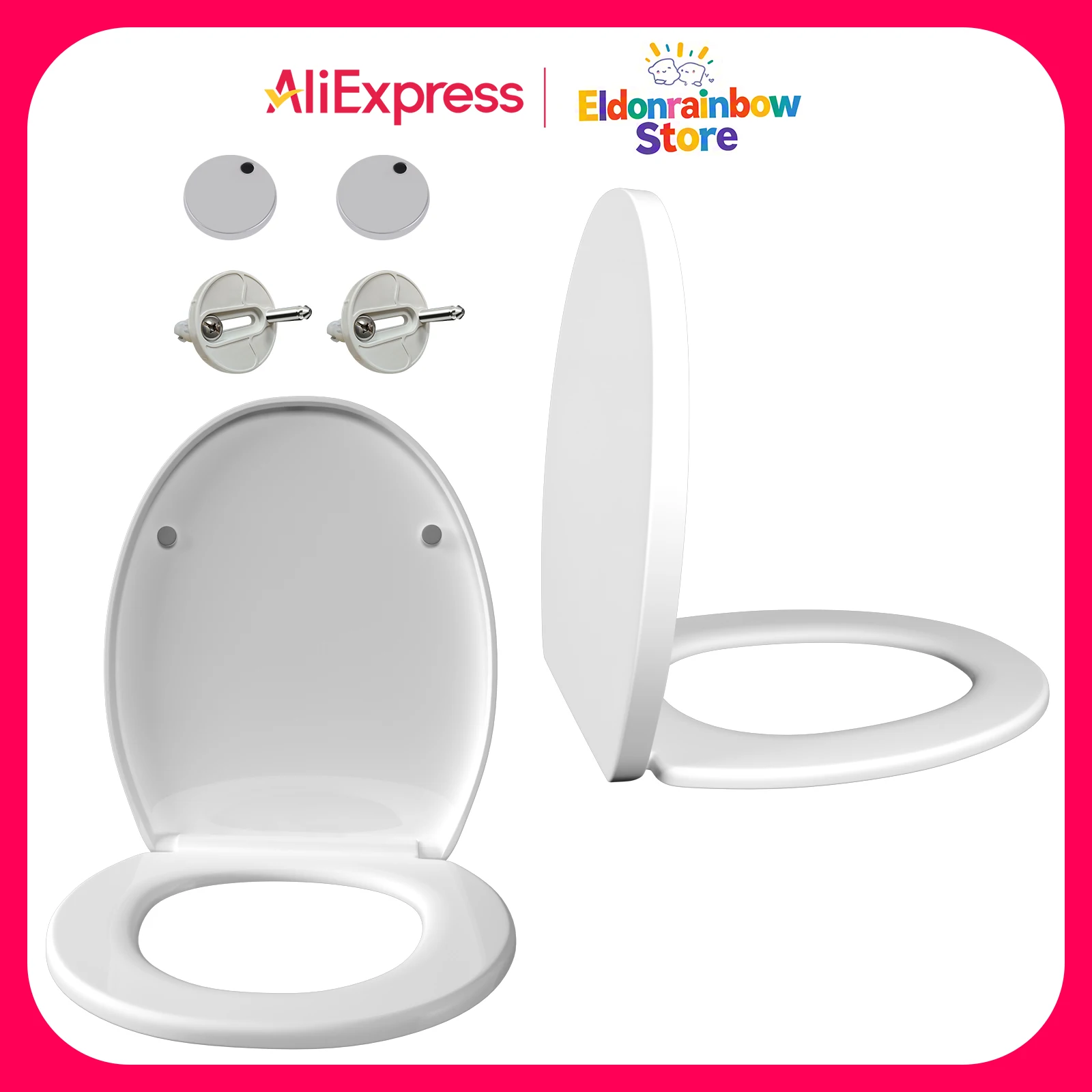 O-förmiger Toilettensitz, langsam schließend, leiser Deckel, praktisch, handlich, verdickt, langlebig, für Erwachsene, Kinder, Sicherheit, Badezimmer-Zubehör