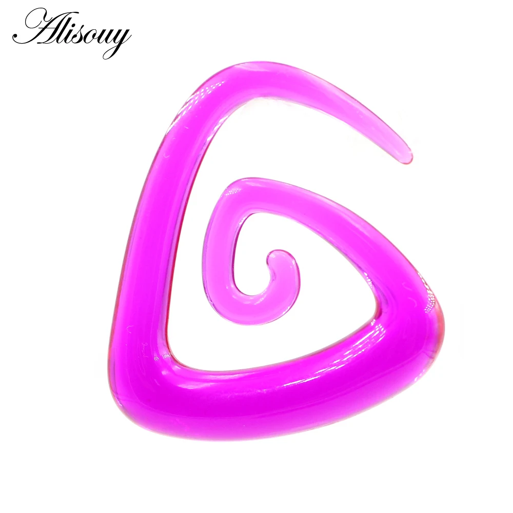 Alisouy 2pcs 1.6-10mm Irregul Triangle Acrylic Spiral Ear Tunnels Plugs Expander Stretcher Earrings Gauges Body Piercing Jewelry