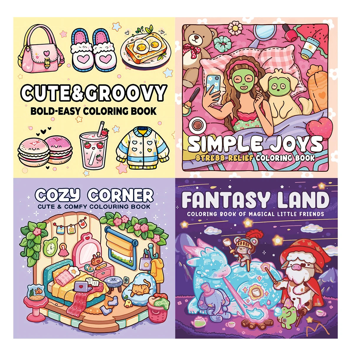 

Fantasy Land Coloring Books, Magical Scenes, Easy Coloring, For Home Parent - Child DIY, Relax, Unwind, Boost Creativity