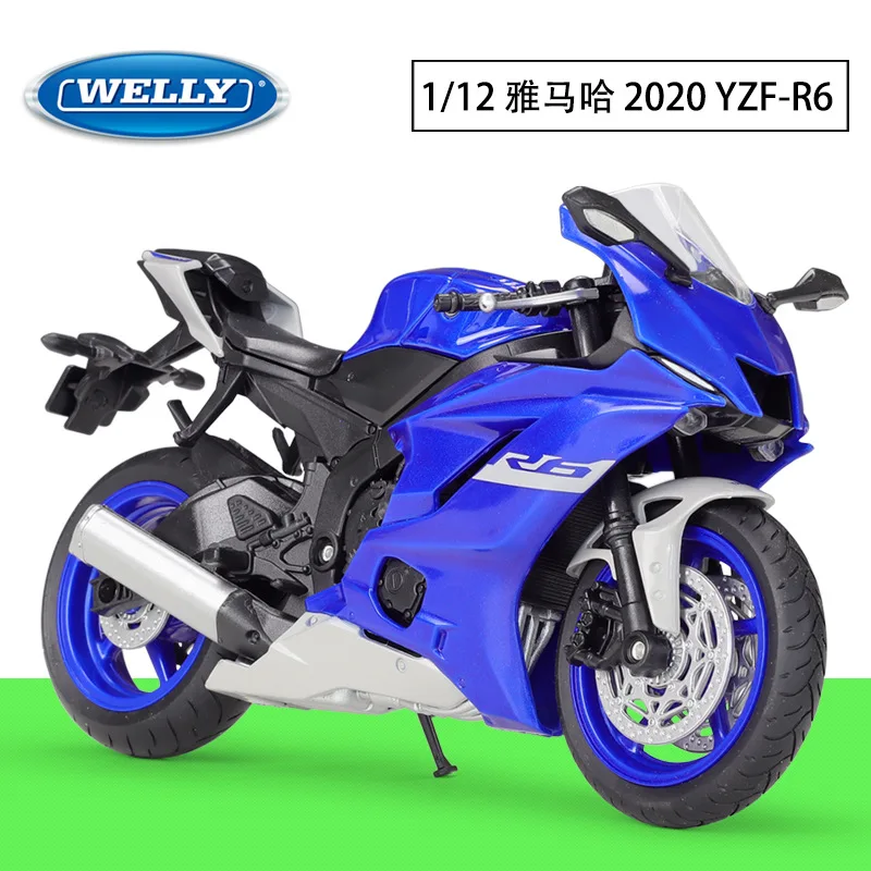 

Модель мотоцикла WELLY1:12 Yamaha 2020YZFR6 из сплава, имитация мотоцикла, игрушка для самостоятельной сборки, подарок ручной работы, украшение для интерьера.