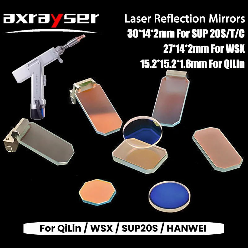 Imagem -02 - Espelhos Refletores com Suporte Laser Portáteis Wsx Sup Qilin Hanwei Soldador Cabeça de Corte Colimação Lente Reflexiva com Suporte 30x14x2 mm