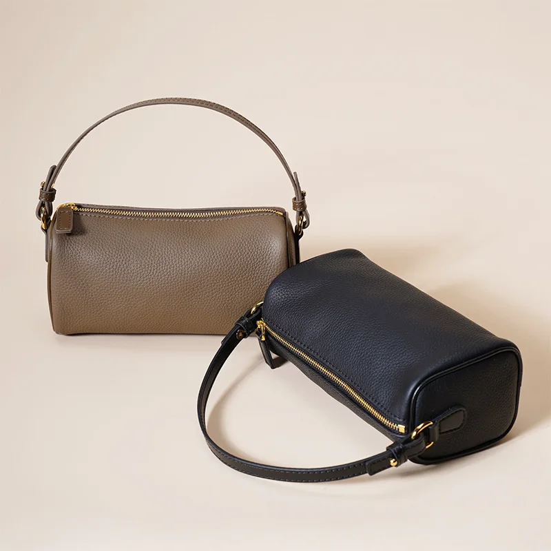 حقيبة كروس نسائية من الجلد الطبيعي تحت الإبط - حقيبة بمقبض علوي بسيطة ومتعددة الاستخدامات لملابس اليومية #3