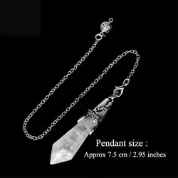 Healing Dragon Rock Crystal Pendulum for Divination Reiki Natural Stone Clear Quartz Pendant Meditation Dowsing Pendulo X179