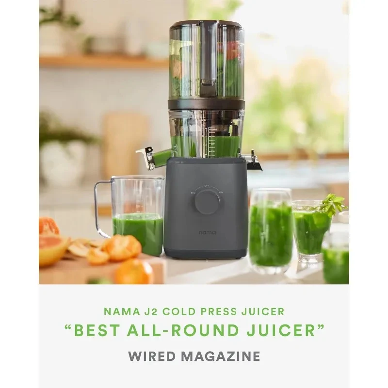 home.J Cold Prs Juicer – Self Feeding Hands-Operation with Wide Mouth Hopper Whole Recipe Loading, Zero Was