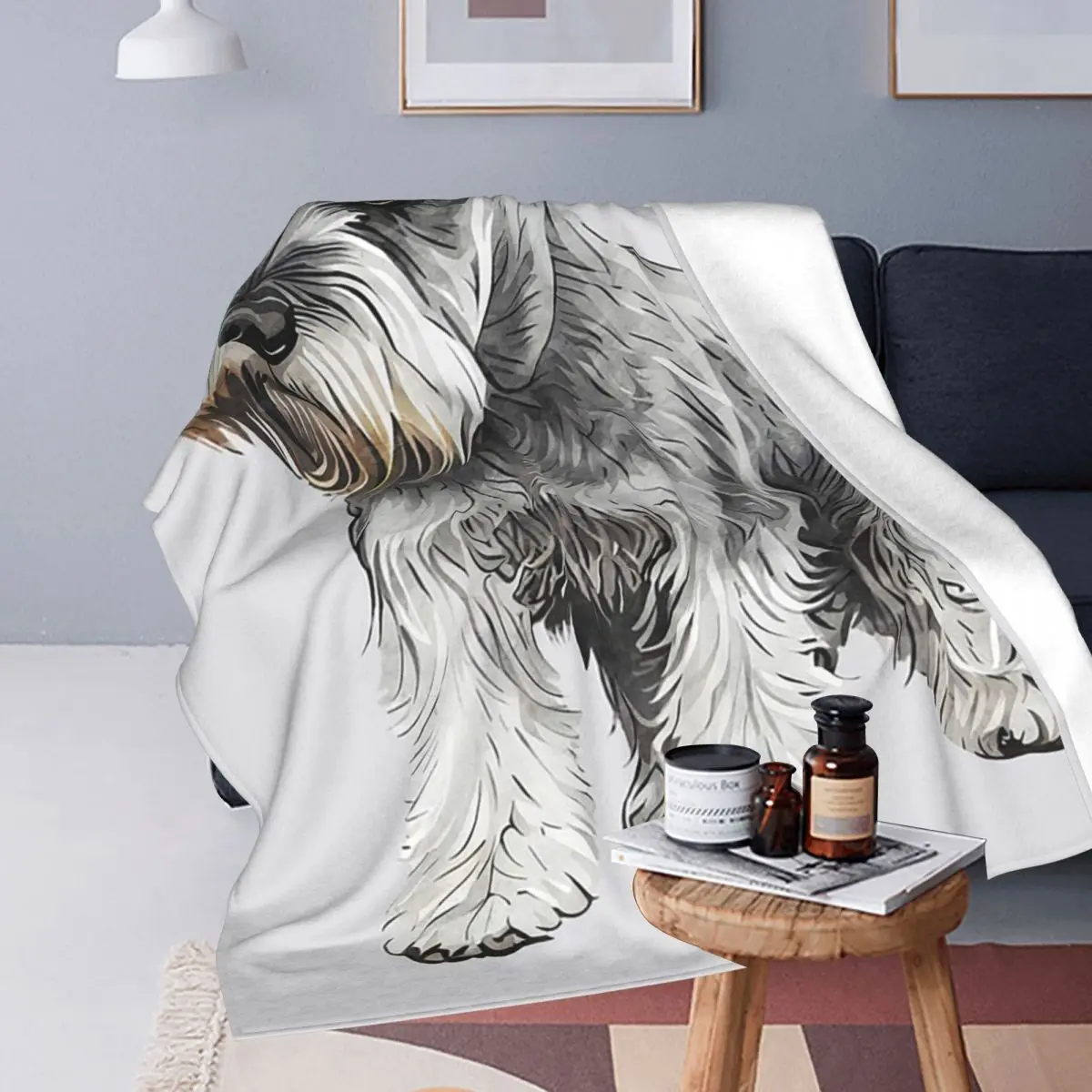 A Cute Featuring Schnauzers Blankets Fleece Throw Blanket Super Soft Throw Blankets for Couch Bedding Throws Bedspread Quilt