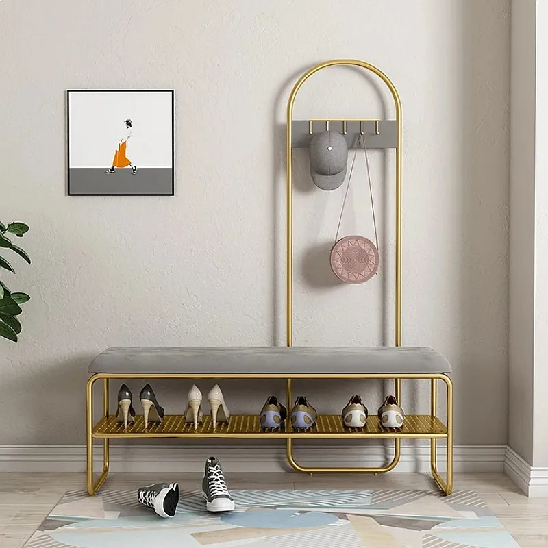 Minimalist Shoe Storage Bench with Dustproof Cabinet, Vertical Entryway Rack for Hallway Living Room