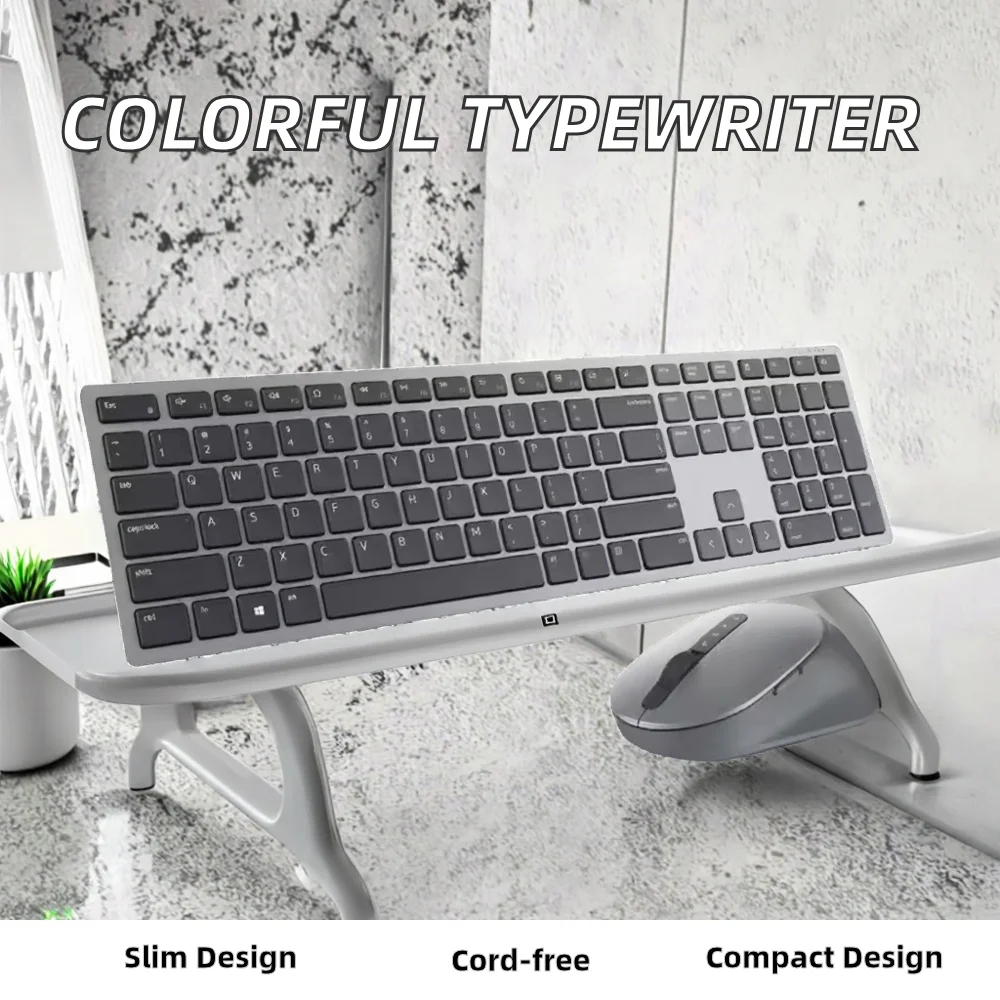 XSH Black 2.4G Wireless LED Backlit Keyboard and Mouse Kit with Round Keycaps Ultra Thin Programmable in Stock