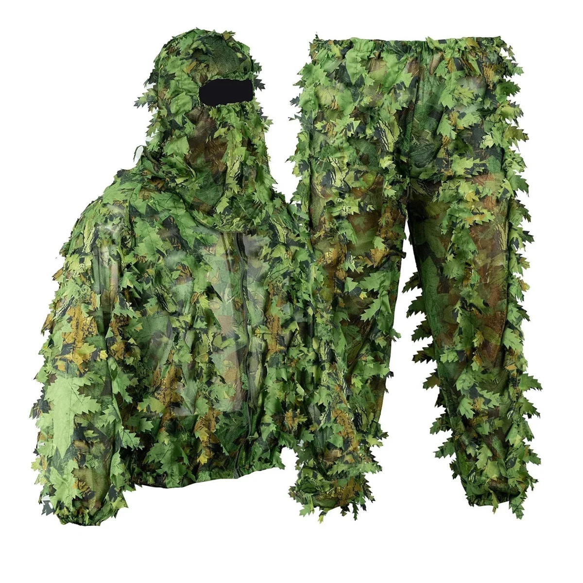 

2025 Spring and Autumn Camo Bionic Leaves Camouflage Suit Hunting Ghillie Suit Woodland Camouflage Bird Watch Photography Suit