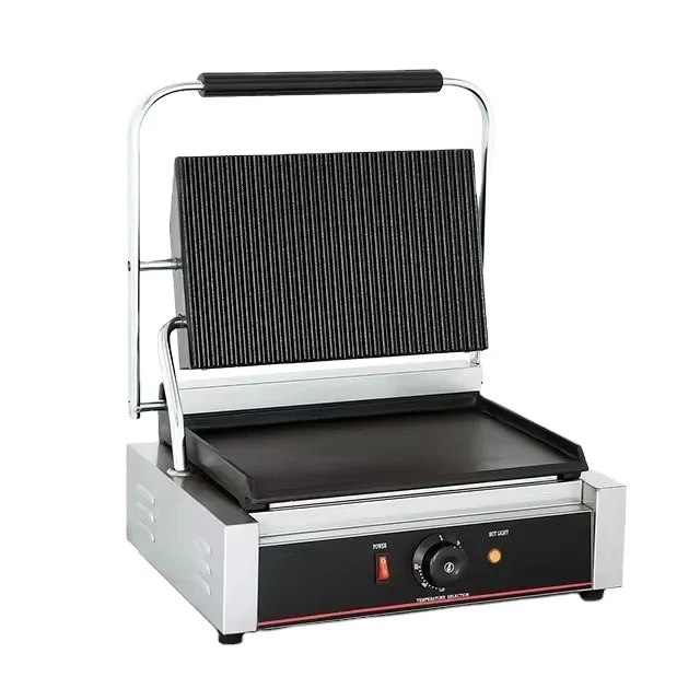 Automatic Thermostatic Device Electronic Panini Grill Press Commercial Grill for Frying and Roasting