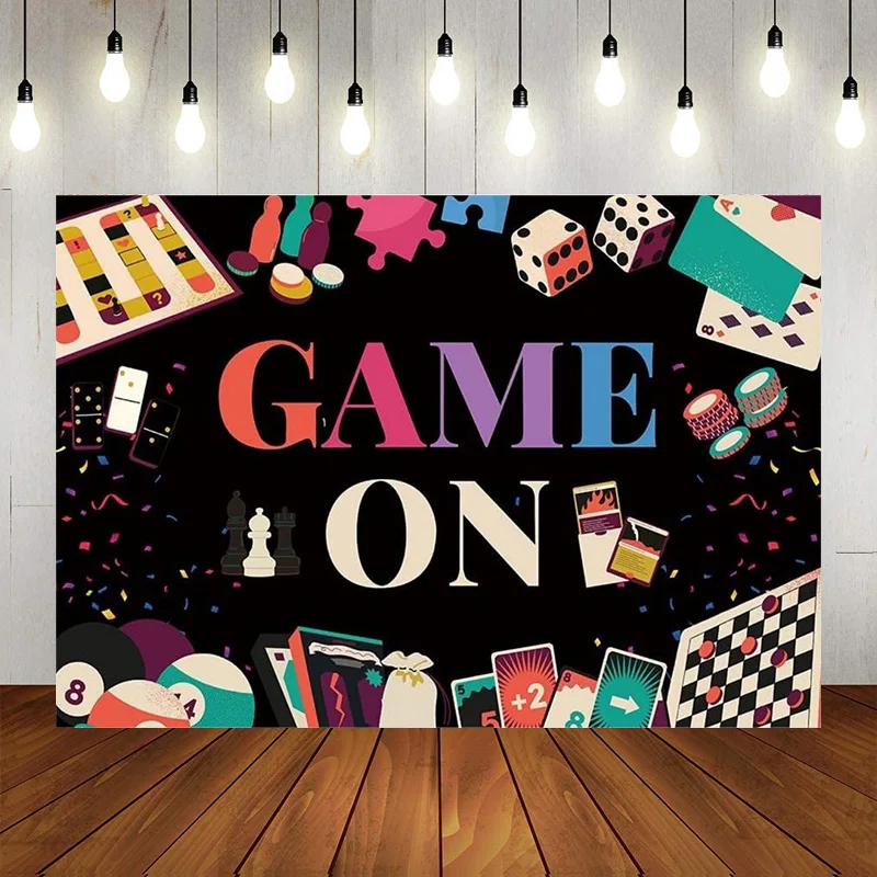 

Game Backdrop Gambling Chess Card Game Background Photography Gaming Party Birthday Decorations Banner Props