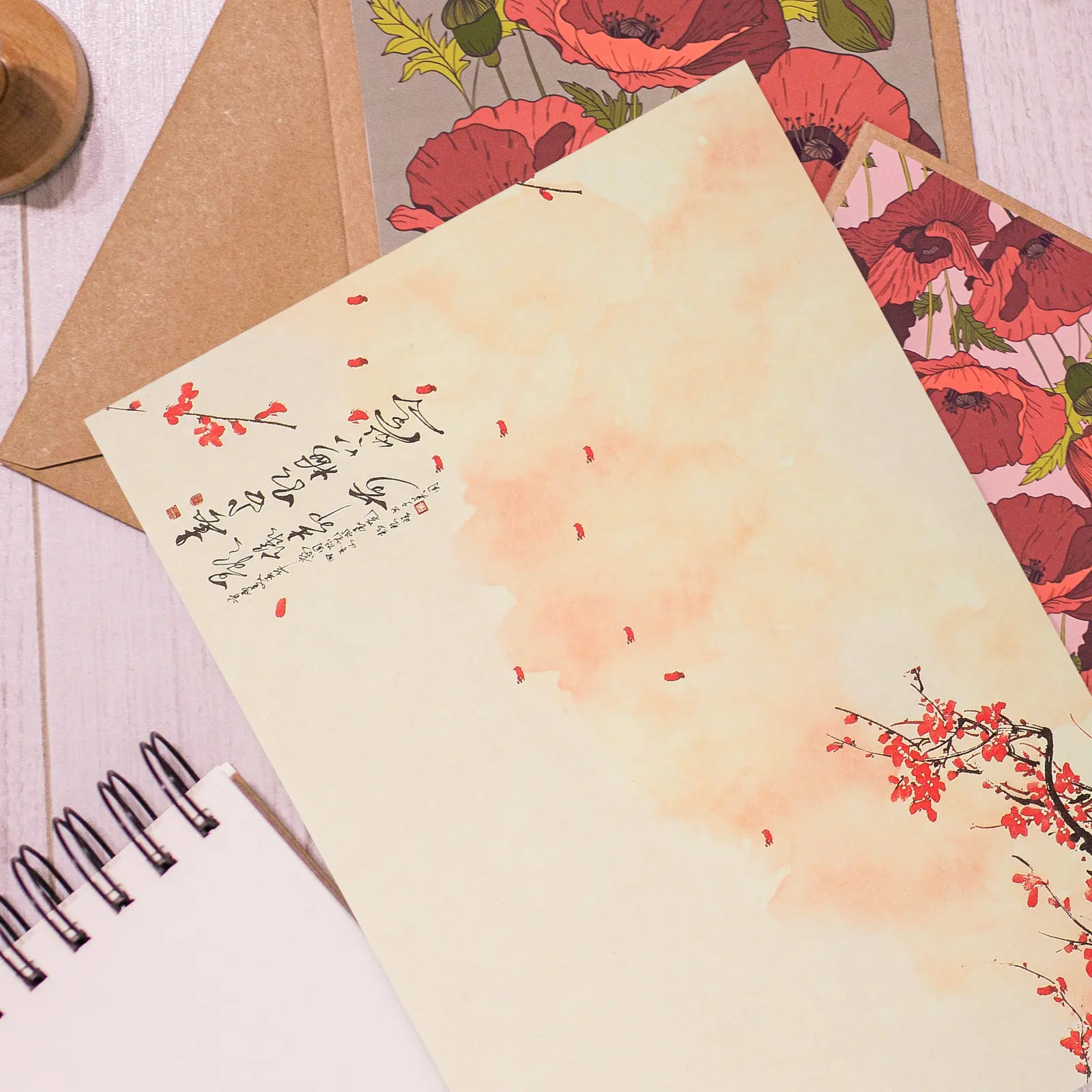 

80 Sheets Plumeria Letter Paper Vintage Style Thick Writing Paper for Notes Invitations Stationery Writing Supplies
