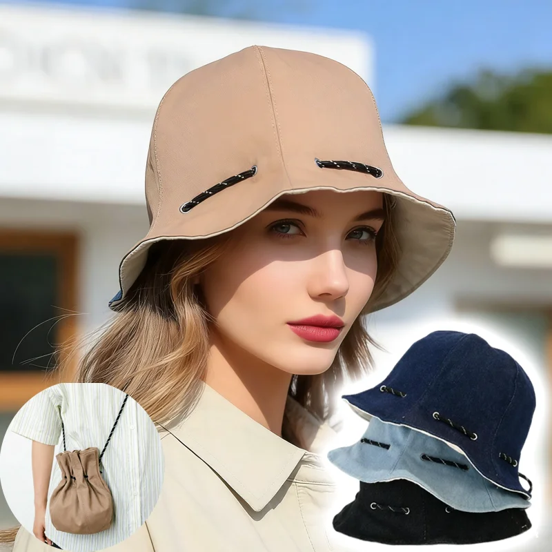 

Reversible Bucket Hat UV Protection UPF 50+ Adjustable Lightweight Double Sided Cap For Outdoor Spring Summer Hiking Travel Pack