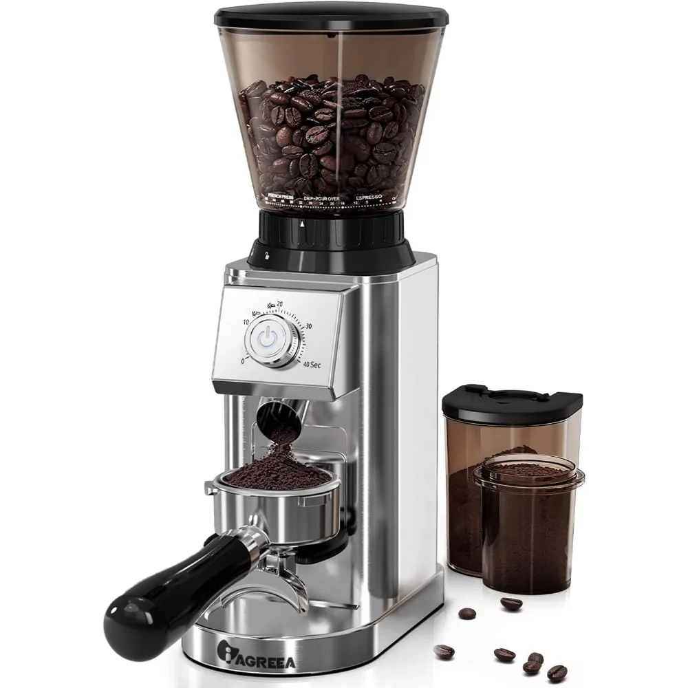 

Burr Coffee Grinder with Anti Static 48 Precise Settings Detachable Funnel Stand for Espresso Drip Cold Brew French Press
