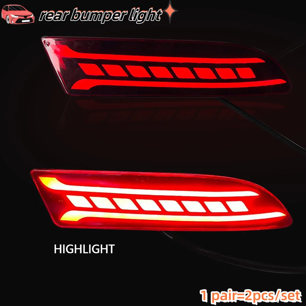 For Toyota Avanza 2022 2023 2024 Turn Signal LED Brake Reversing Steering Lights 2Pcs Car Rear Bumper Reflector Light