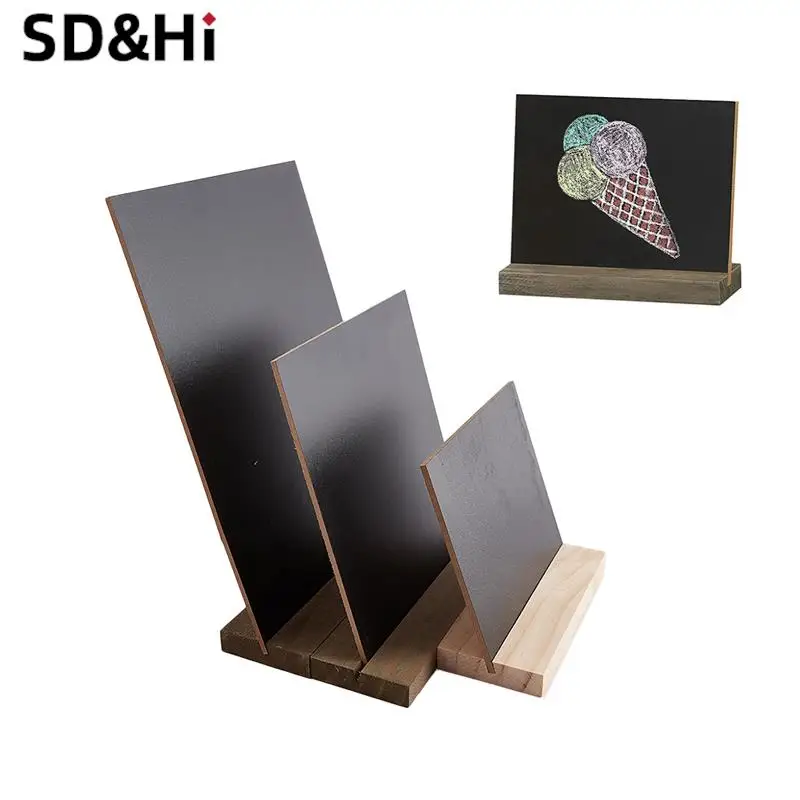 Message Board Display Zeichen Holz Basis Preis schild schwarze Tafeln Memo Bar
