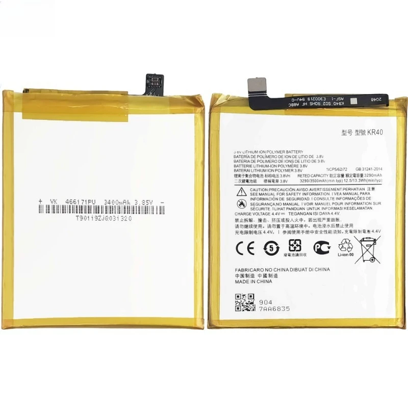 High Quality KR40 Phone Battery 3.8V 3500mAh For Motorola One Action XT2013-1 One Vision XT1970-1 Brand New Replacement Battery