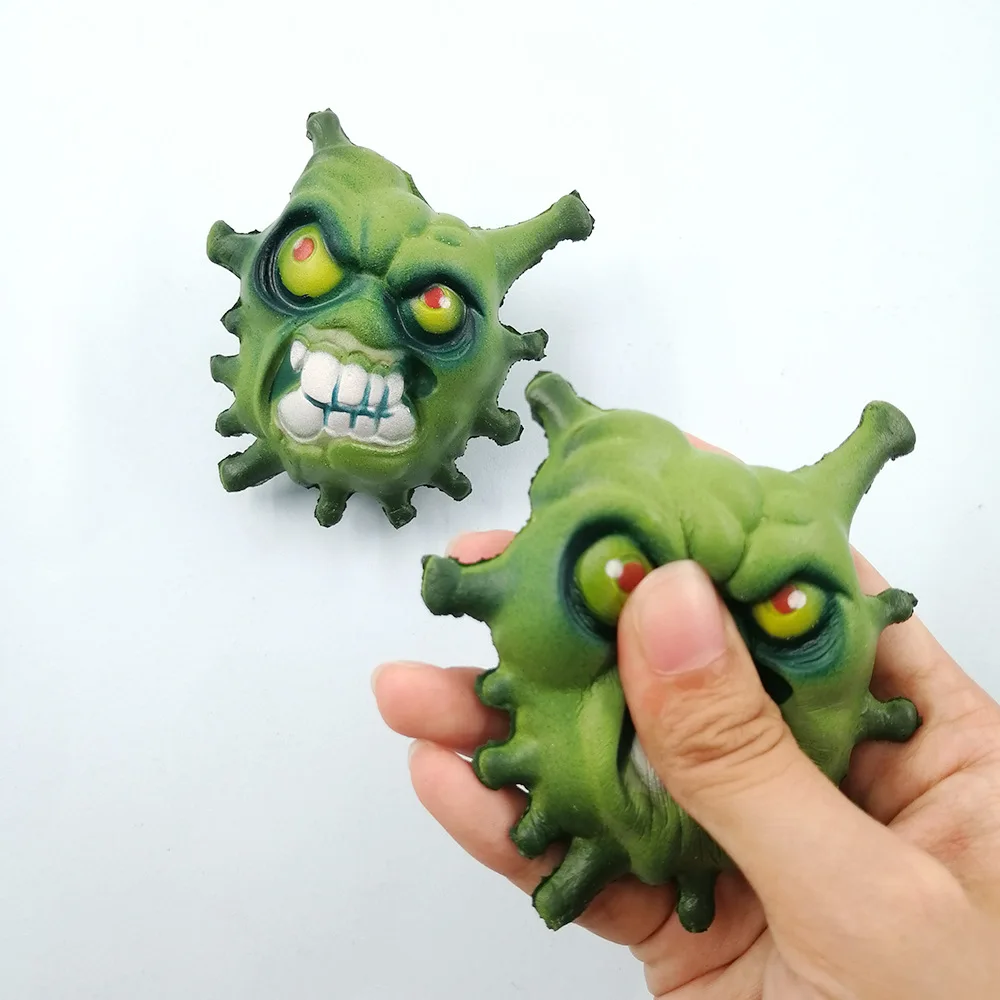 PU Squeeze Toys for Stress Relief, Estranho, Horror, Simulação Assustadora, Vírus, Descompressão, Rebote Lento, Novidade