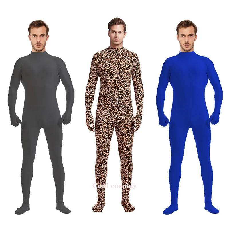 Halloween Adult Spandex Zentai Full Body Skin Tight Jumpsuit Unisex Zentai Suit Bodysuit Costume for Men Unitard Dance wear