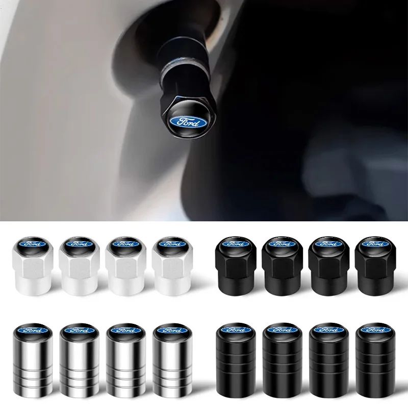 

4Pcs Car Valve Caps Wheel Tires Air Tyre Stem Protective Cover For Ford Escape Kuga Mondeo Ecosport Fiesta Focus 2 3 MK1 MK2