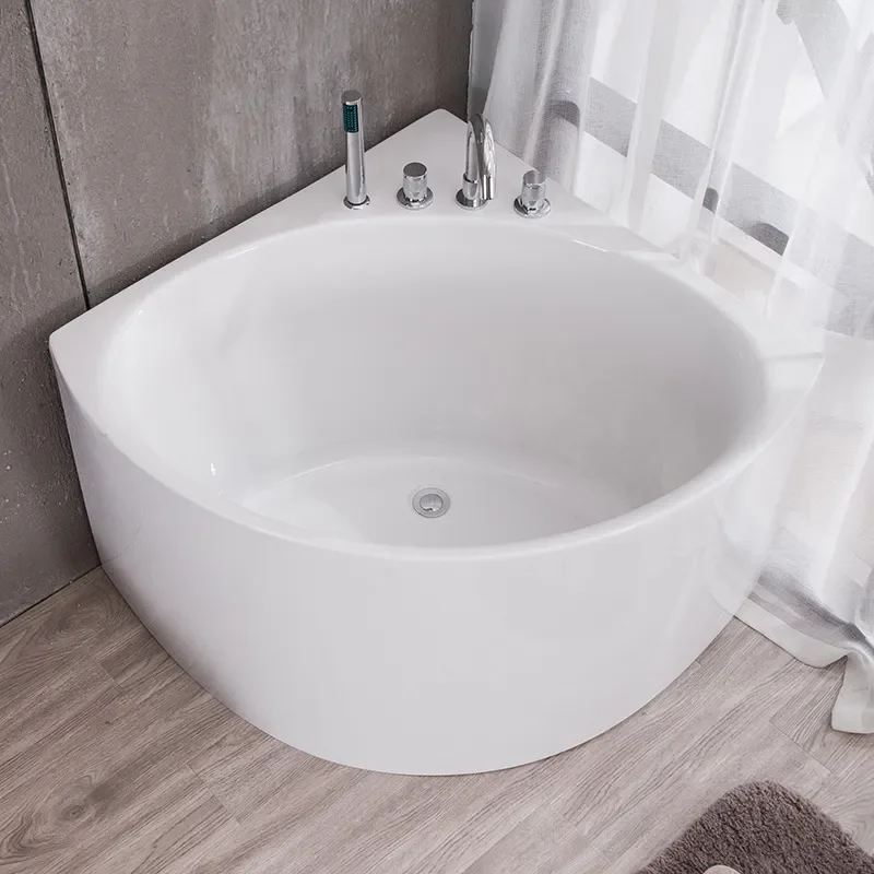 for Triangle Bathtub Corner Acrylic Vertical Edge Independent Household Deep Bubble Corner Bathtub Small Apartment 0.8-1