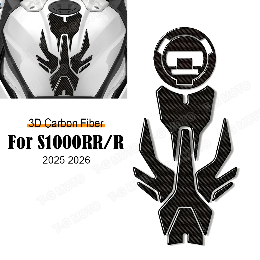 

2025 2026 Motorcycle For S1000RR S1000R M1000RR M1000R Tank Pad Cap Grips Gas Fuel Knee Stickers Protection Carbon Fiber Decals