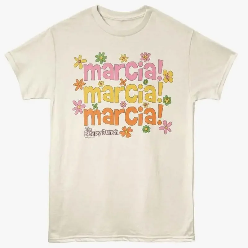 The Brady Bunch Adult T Shirt Tv Show Marcia Official Beige Cotton
