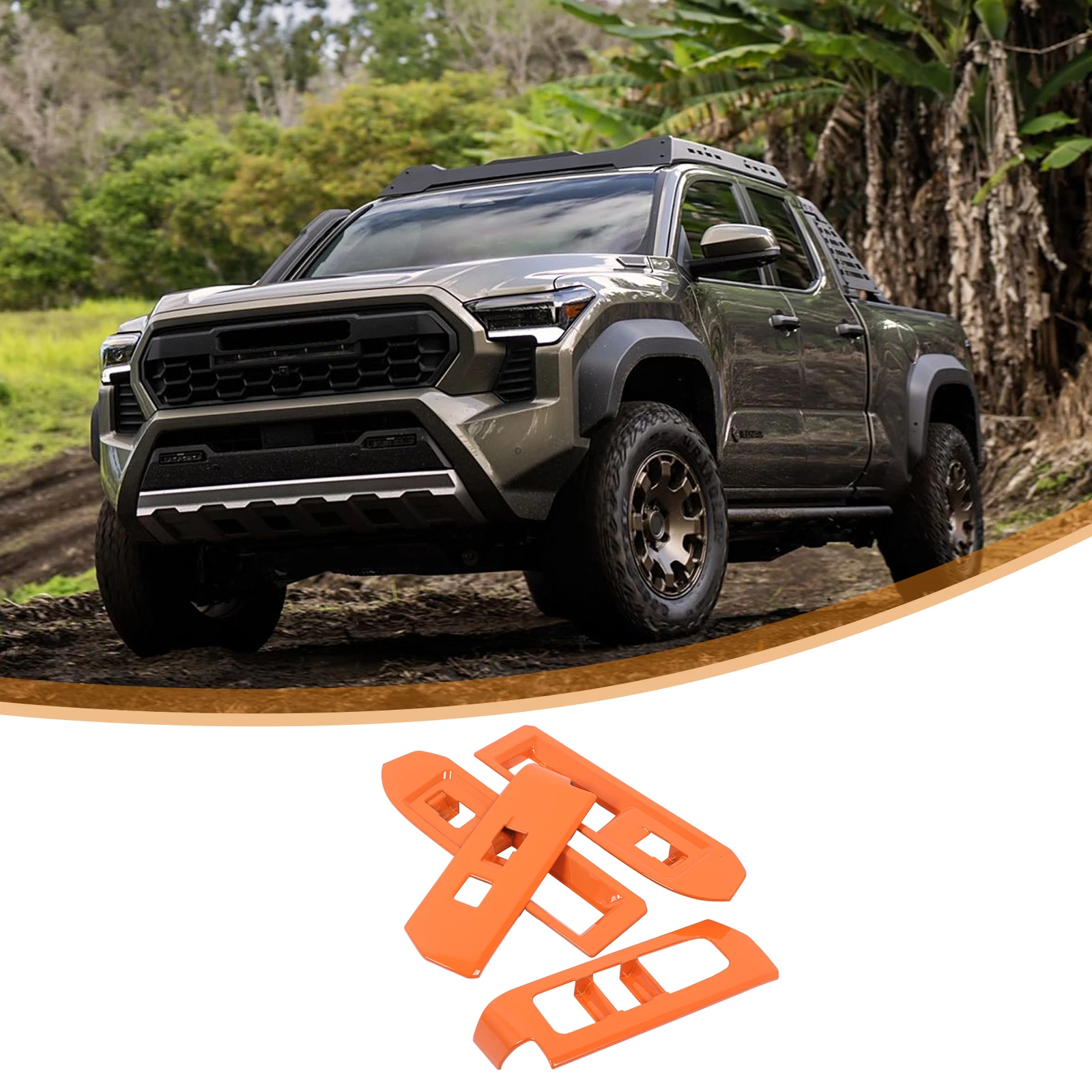 

4PCS ABS Window Switch Trim Glass Lift Frame Cover Trim Sticker for 2024+ Toyota Tacoma Car Accessories