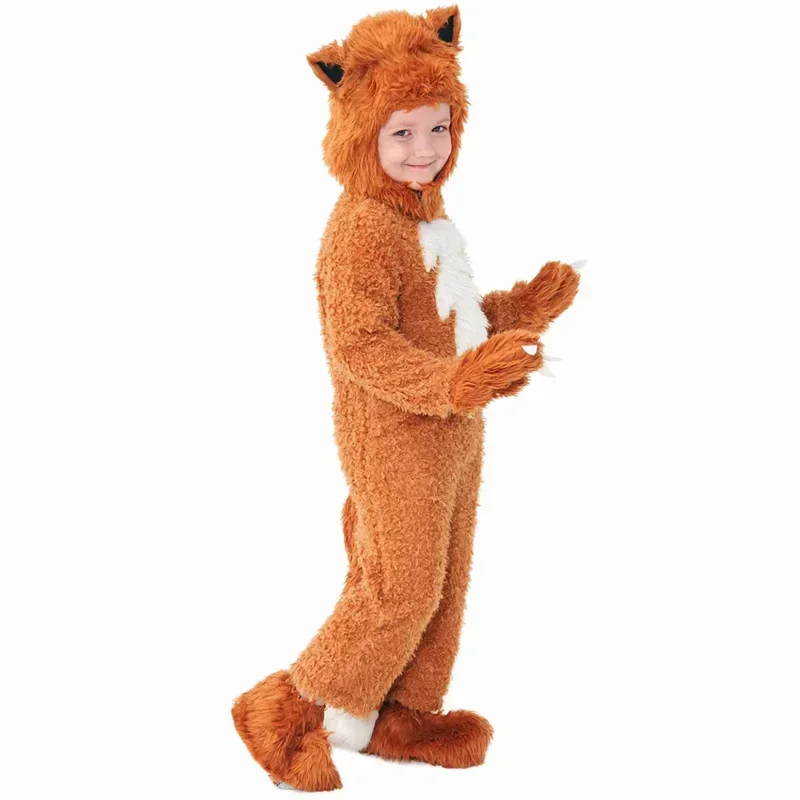 Sn88 criança aconchegante esquilo cosplay para crianças desempenho de palco usar festa de halloween raposa criança traje animal onesies macacão