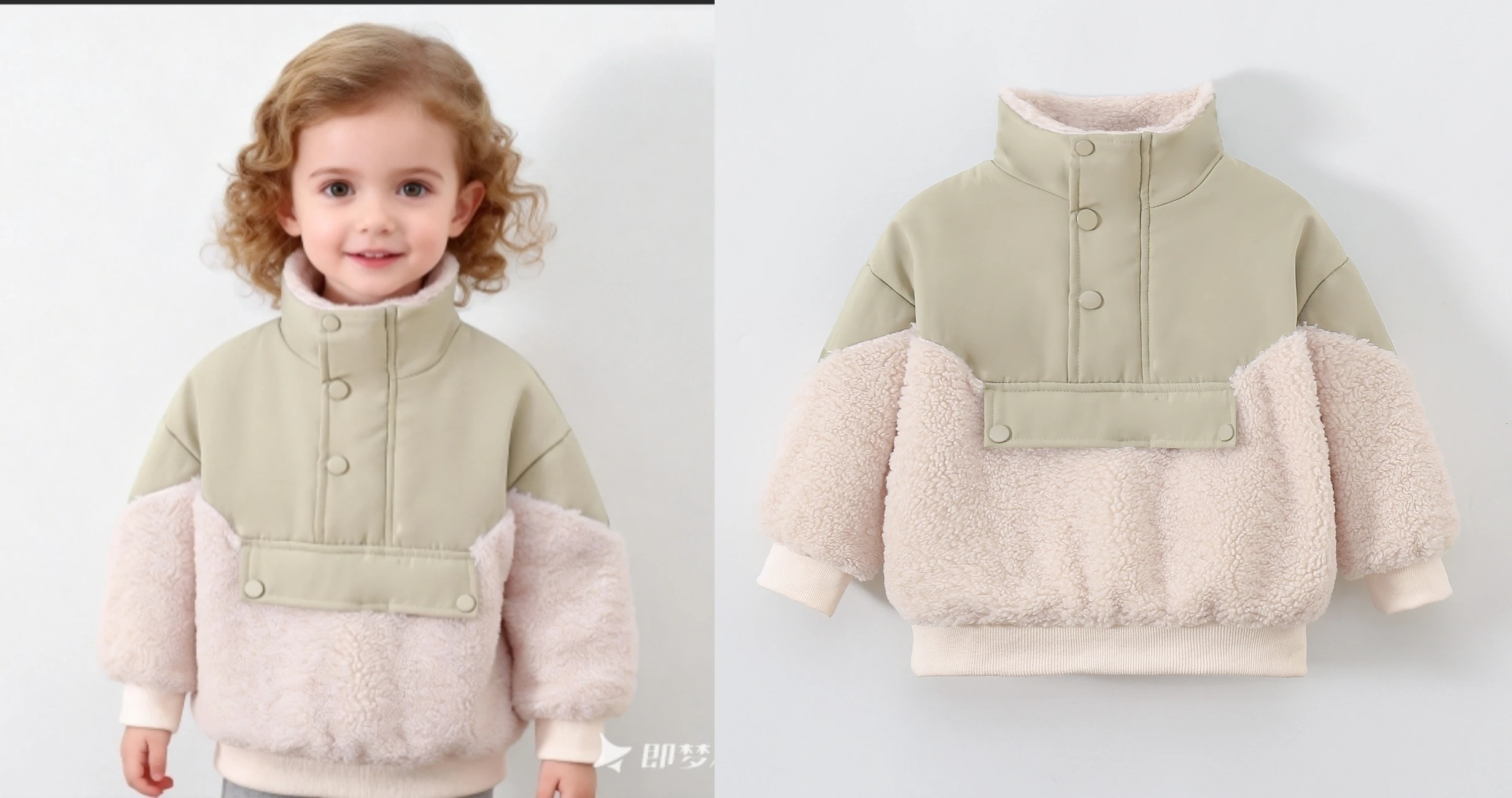 New autumn and winter children's clothing, fashionable lamb wool jacket for boys and girls aged 1-6