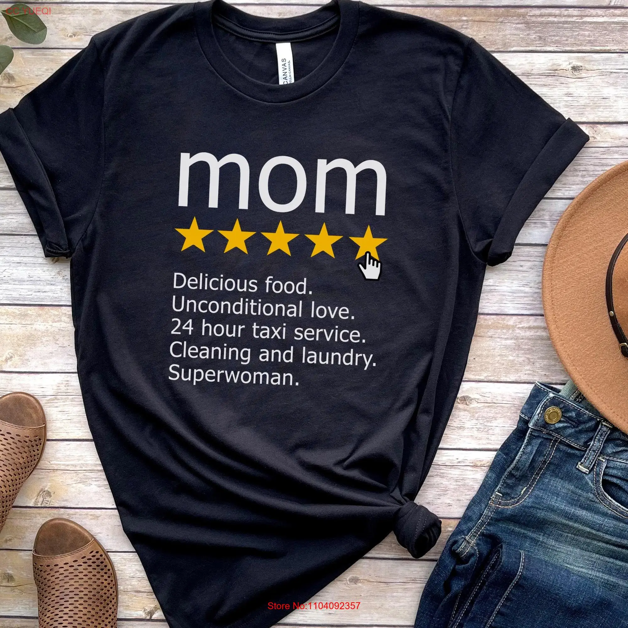 Mom 5 Star Rating T Shirt Mother's Day Strong Women Life Empowerment for Mother Her long or short sleeves