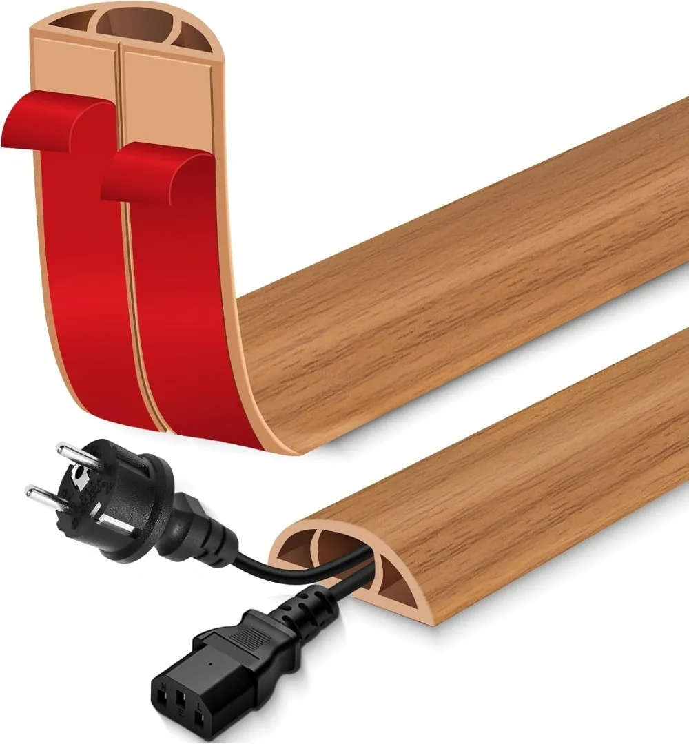 1PC 1M Floor Cable Cover PVC Cord Protector Hider Power Cable Sleeves Extension Wall Electric Wire Duct Slot Cable Manage