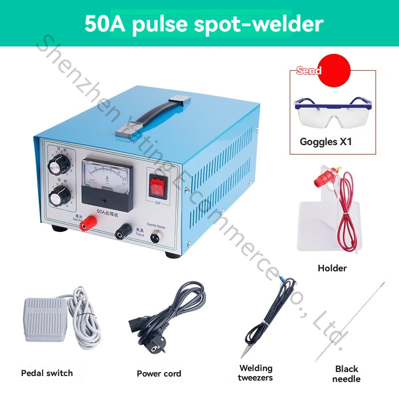50A 450w Electric Sparking Pulse Arc Welding Machine, Jewelry Tool, Spot Welder with Foot Pedal for Gold,Silver