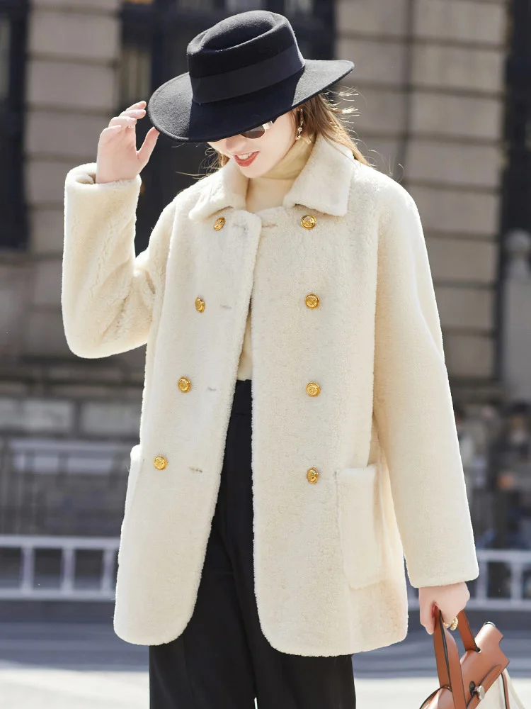 

2023 and Patty Simple Elegant Fur Coat Fashion South African Lamb Fur Women's Suit Coat Winter