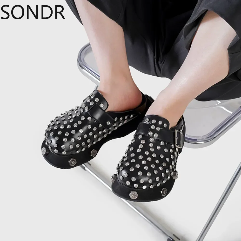 Womens Rhinestones Sequins Bling Flip Flops Beach Slipper Thong Sandals Leather Cork Beach Shoes Flip-flops Summer New 2024