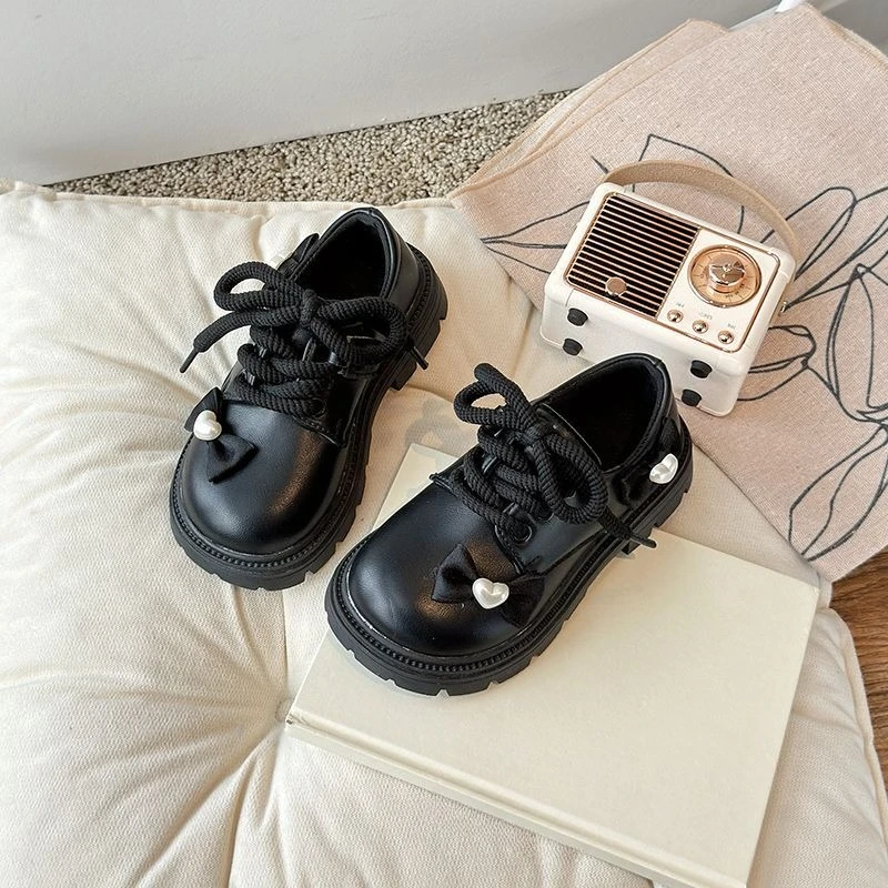 2026 Spring Autumn New Girls Leather Princess Shoes with Anti Slip Design British Style Kids Footwear Comfortable for Outdoor