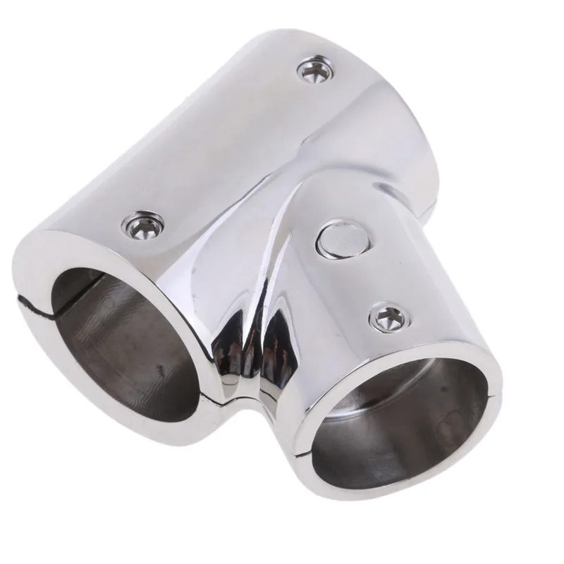 22/25mm Boat Marine Handrail Stainless Steel Boat Railing 60/90 Degrees T/Tee Fitting Rail 3 Way Tube Connecting Pipe Fitting