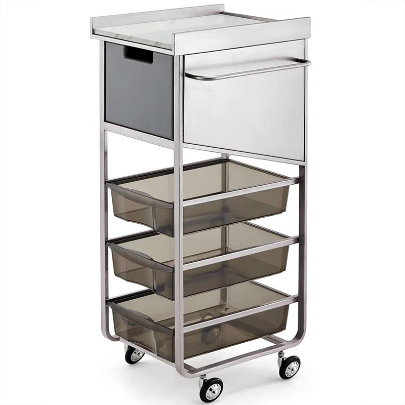 Simple and Convenient Barber Shop Storage Mobile Cart Specially Placed for Hair Dyeing Materials