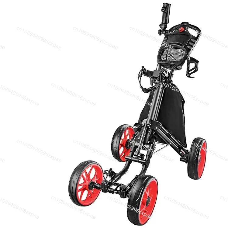 Golf four-wheel ball chartered car competition trolley foldable with brake kettle rack