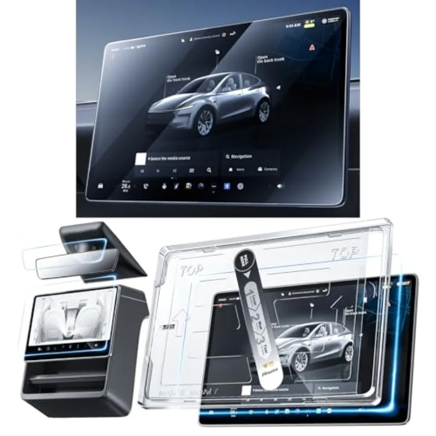 3 in 1 New Premium and performance 2026 Screen Protector Matte 3 Psc Protector Center Displa + Rear Touchscreen + Rearview Mirr
