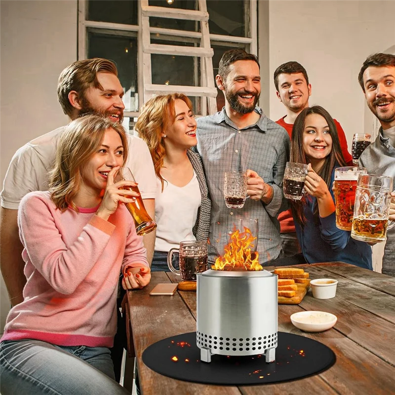 DHIPP-Fire Pit حصيرة لموقد منفرد النار على الوجهين مقاومة للحريق Firepit حصيرة المحمولة حفرة النار وسادة لسطح السفينة فناء حماية حصيرة 14