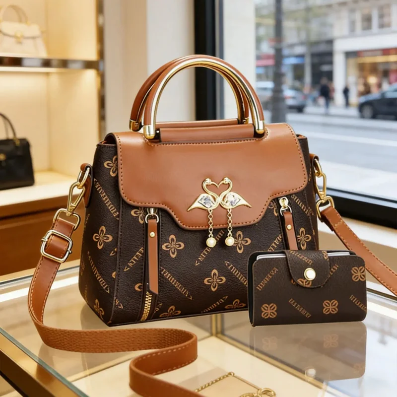 light luxury bags, handbags, printed letter bags, cross-body bags, large capacity, buy a large bag and get a small bag for free