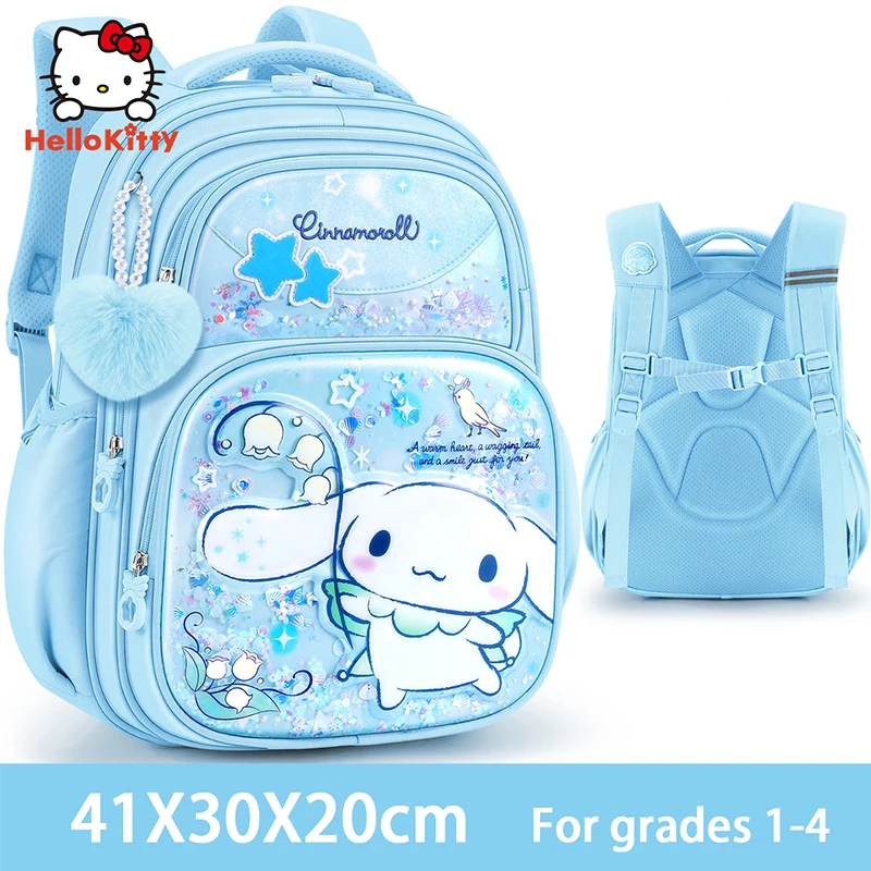 Miniso cinnamoroll kuromi melodia estudante dos desenhos animados mochila estudante primário bonito grau 1-4 mochila aluno saco de escola presente da menina