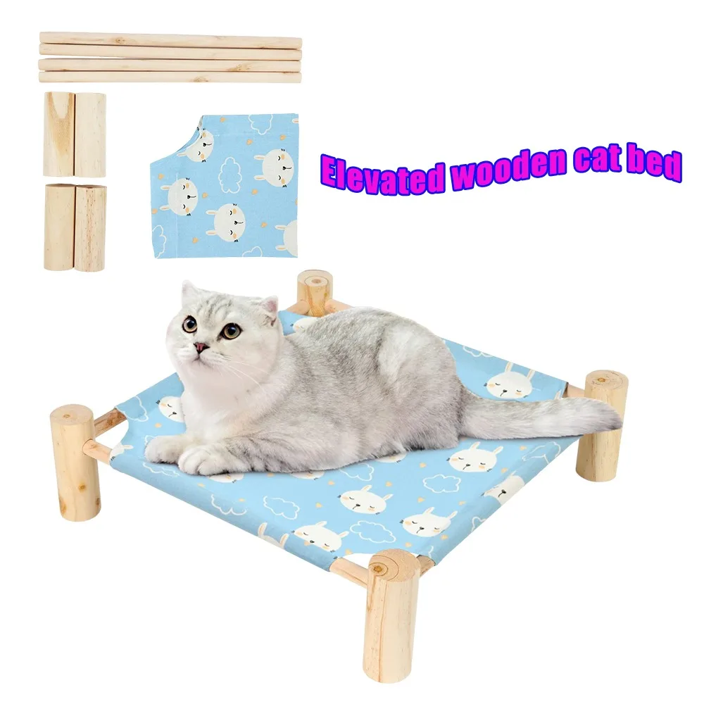 Army Cot Haustierbett, erhöhtes, erhöhtes Hundebett, kühlendes Design, abnehmbare Abdeckung, wasserdichte Matte, ganzjährig, Winter, Outdoor, für Katzen und Hunde