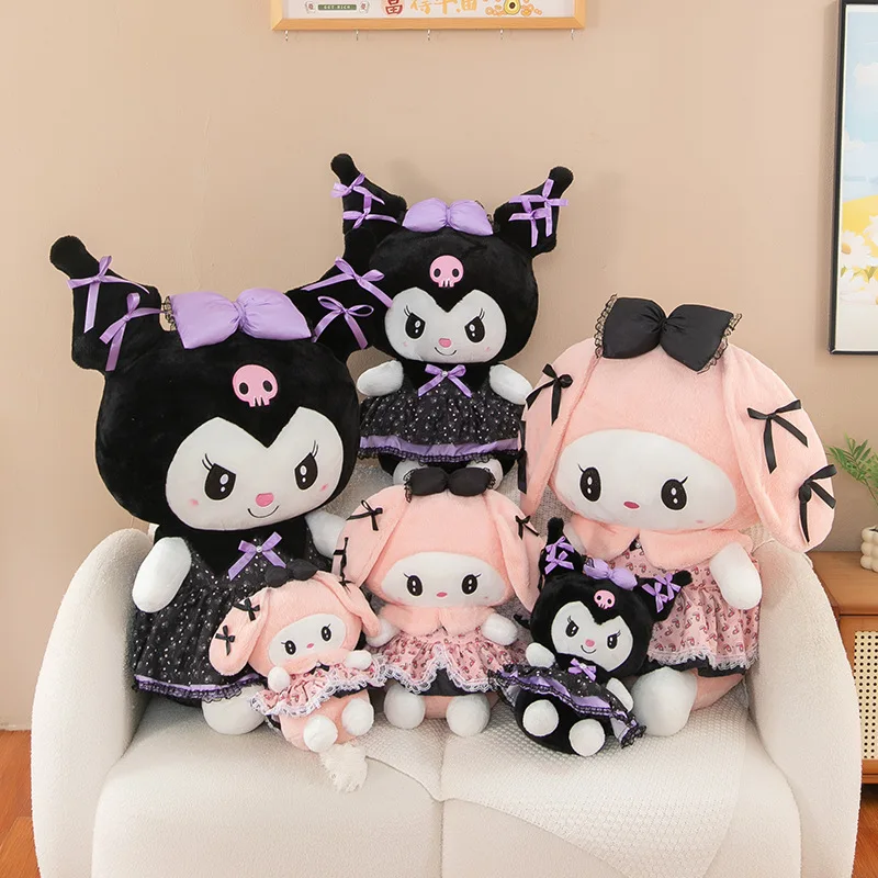 

Sanrio 35/80cm Big Size Kawaii Cartoon Kuromi My Melody Plush Toys Plushies Doll Flower Skirt Anime Stuffed Room Deco Kids Gifts