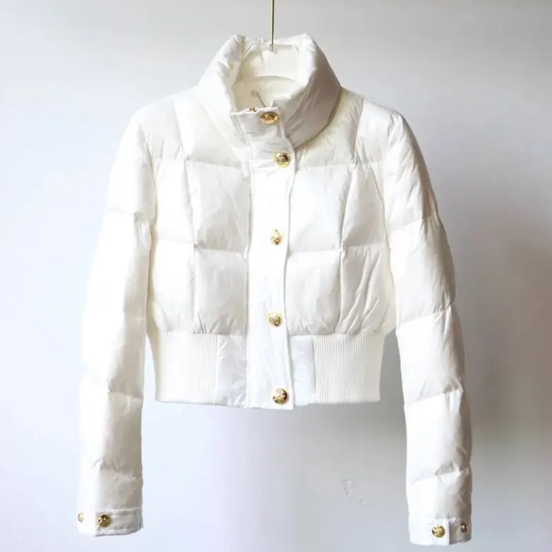 Women's Winter Cotton Jacket 2025 New Waist Cinching Slimming Stand-Up Collar Overcoat Long Sleeved High End Temperament Jackets