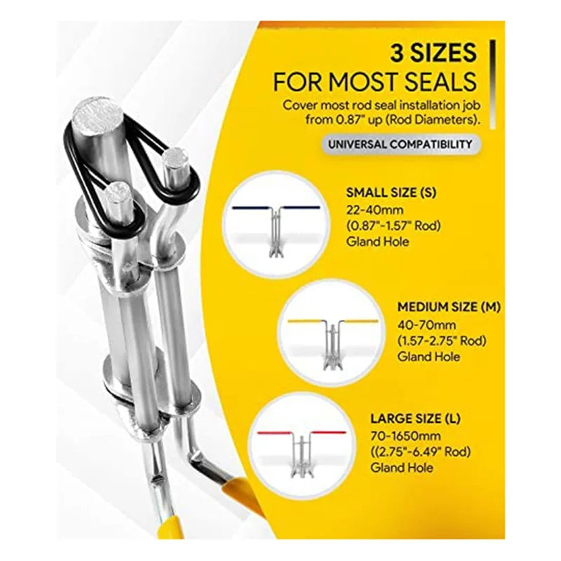 ABKJ-3 Pack Hydraulic Seal Installation Tools Hydraulic Cylinder Piston Repair Seal Kit For Farm And Construction Equipment