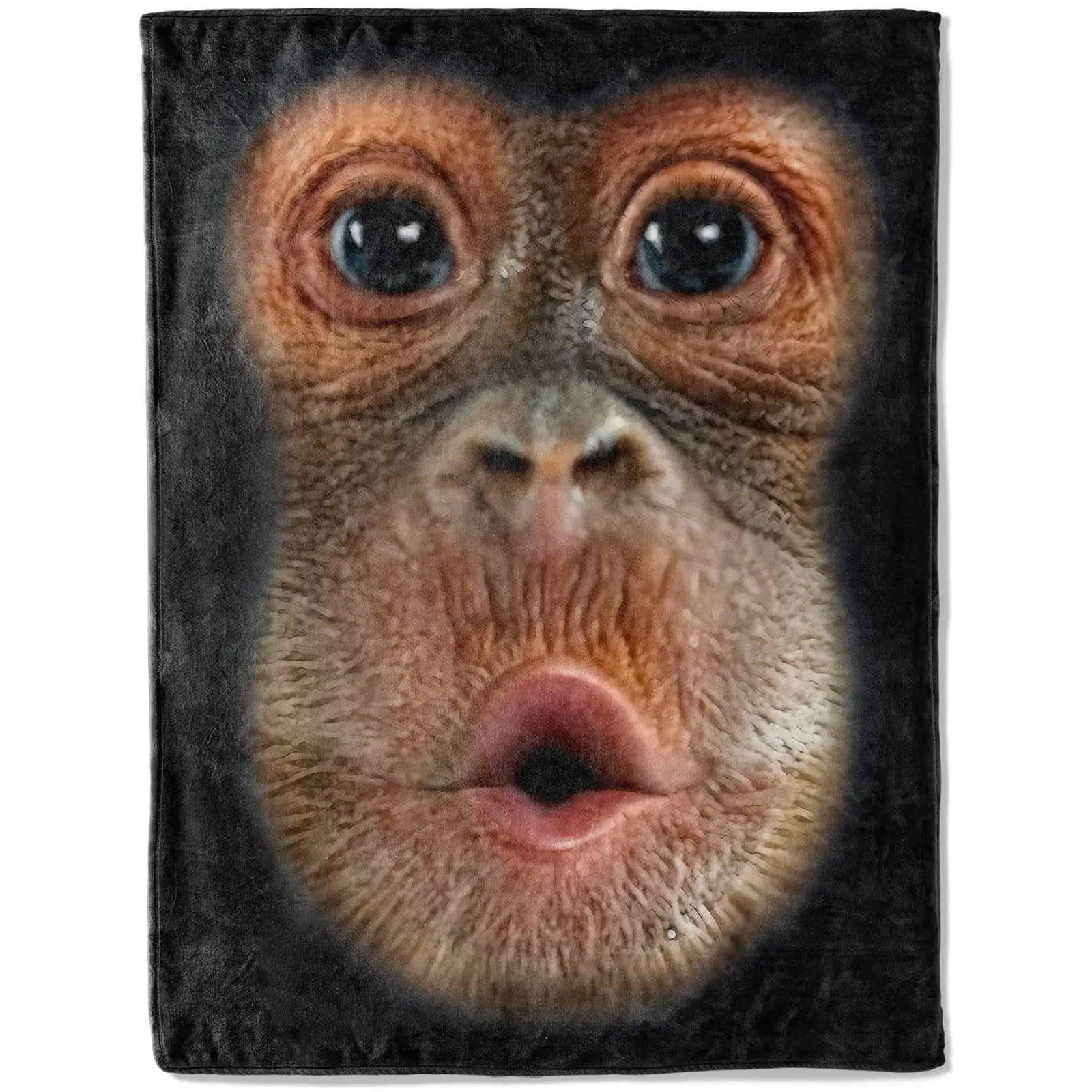 Funny Chimpanzee Blanket 3D Realistic Monkey Face Throw Couch Cover Crazy Animal Portrait Plush Blankets Living Room Bedding